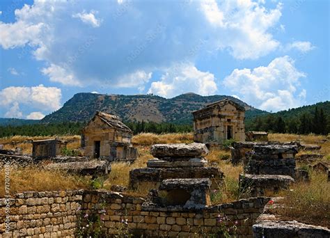 The ruins of hierapolis in Pamukkale, Turkey. Unesco world heritage ...