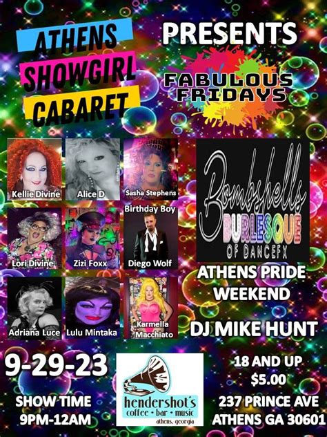 Athens Showgirl Cabaret @ Hendershots Fabulous Fridays, Hendershot's, Bogart, September 29 to ...