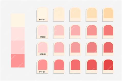 Premium Vector | Pink to cream color palette pastel colors catalog ...