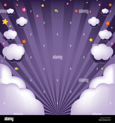 Background With Clouds And Stars Stock Photo - Alamy