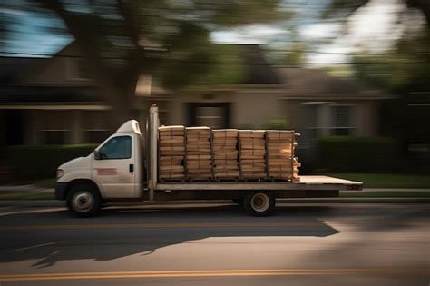 Premium Ai Image A Truck With A Load Of Wood On The Back