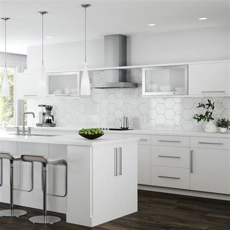 Best White Kitchen Ideas - Photos of Modern White Kitchen: White Slab Door Kitchen Cabinets