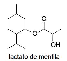 Lactato De Mentila Carbonos Assimetricos - Questão Examine a fórmula que representa a estrutura do lactato de ...