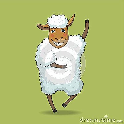 Joyful Dancing Sheep Stock Vector - Image: 48883787