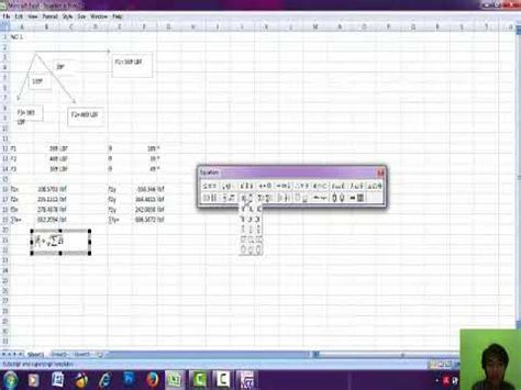 tutorial mencari resultan vektor menggunakan excel arsad youtube