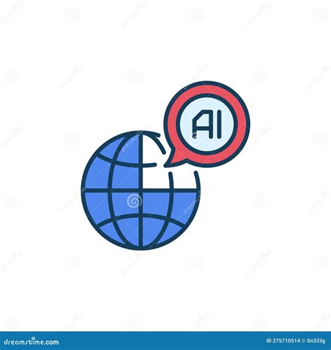 AI Speech Bubble And Earth Globe With Vector Artificial Intelligence