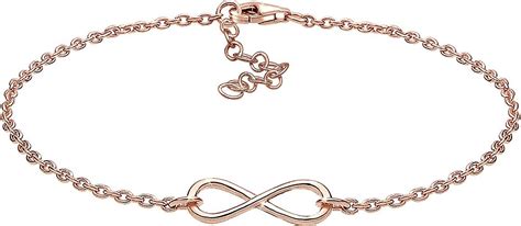 Elli Armband Basic Infinity Unendlichkeit Symbol 925 Silber In Gold