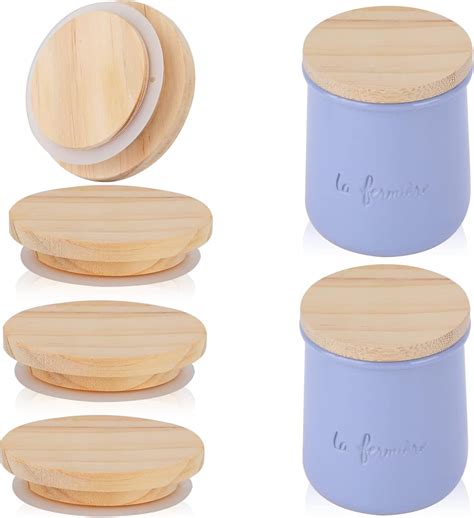 La Fermiere Yogurt Jar Lids Natural Pine Wood Lid