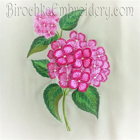 Flower Set Hydrangea Machine Embroidery Design Birochka Embroidery