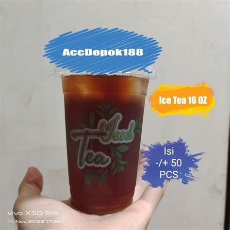 jual gelas ice tea cup ice teh gelas plastik es teh manis isi