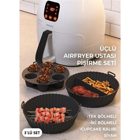 HYD Airfryer Ustası Pişirme Seti 3 lü Silikon Pişirme Kabı Fiyatı