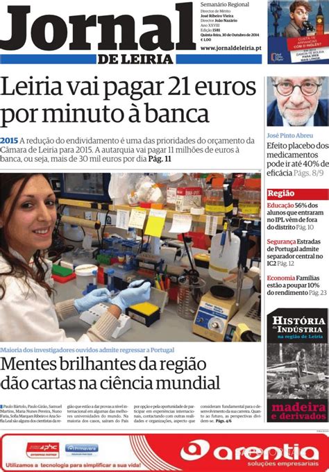 Capa Jornal De Leiria De 2014 10 30