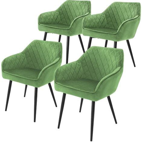 ML Design Lot 4x Chaises de Salle à Manger Vert Sauge Style Moderne