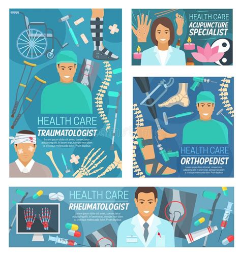 Orthopedic Medicine Infographics With Charts Stock Vector