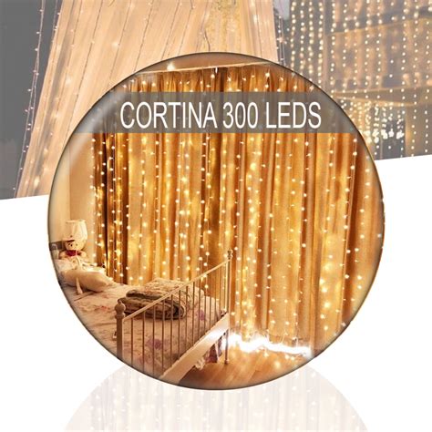 Cortina 300 Leds Branco Quente Fixo 3x2 Festa Evento 220V Shopee Brasil