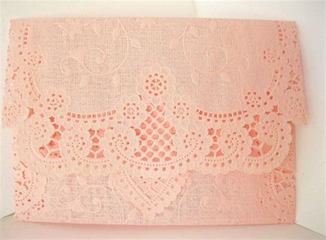 10 Pink Rose Lace Doily Envelopes Wedding Invitation Liners Etsy Lace Doilies Rose Lace