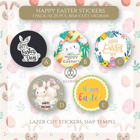 Jual Happy Easter Stickers Stiker Selamat Paskah Telur Paskah Isi 25 Pcs Shopee Indonesia