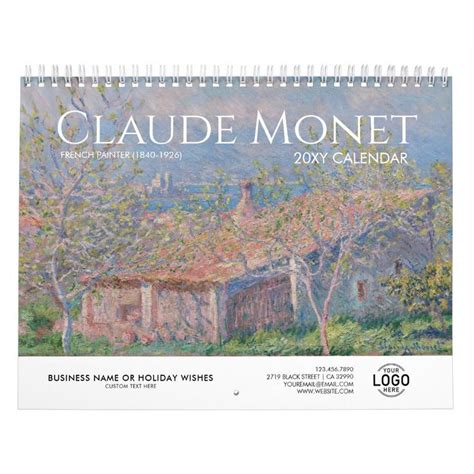 Your Logo Monet Art Business Gift Promotional 2023 Calendar | Zazzle ...