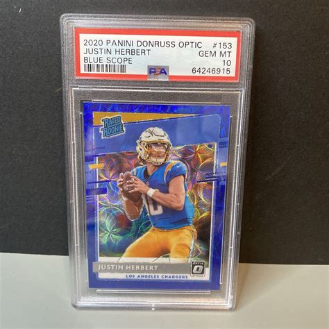 Justin Herbert 2020 Optic 153 Blue Scope PSA 10 Price Guide Sports