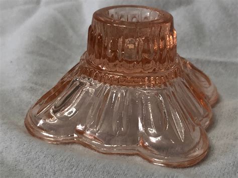 Pink depression glass candle holders | Etsy