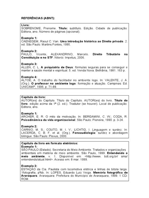 Leia Atentamente As Seguintes Afirmativas Sobre A Indicação Das Referências - Referências Bibliográficas ABNT | PDF | Estudos de Línguas Estrangeiras