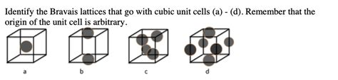 Solved Identify The Bravais Lattices That Go With Cubic Unit Cells A