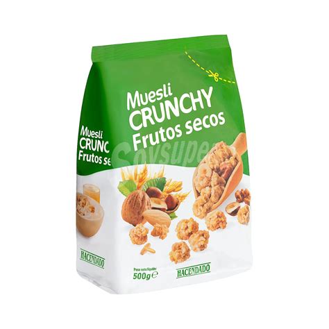 Hacendado Cereal Muesli Crujiente Frutos Secos Paquete 500 G