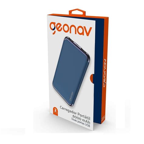 Oferta Carregador Port Til Universal Mah Geonav Azul Por R