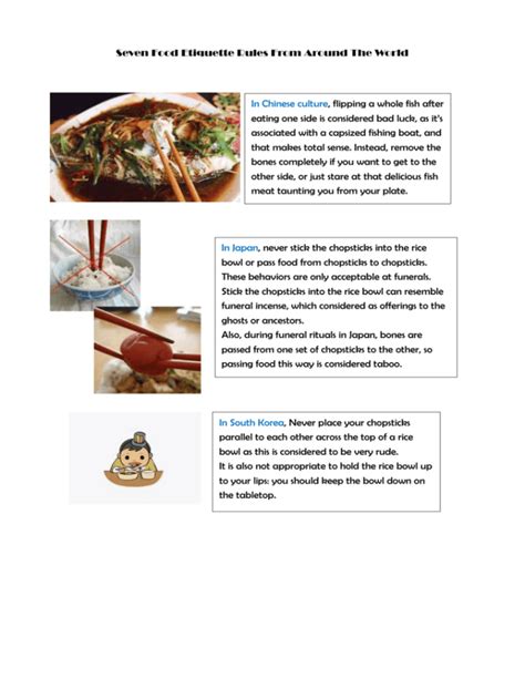 Seven Food Etiquette Rules From Around The World In Chinese