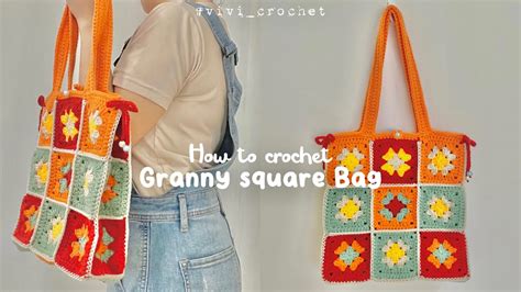 🍁 How To Crochet Granny Square Tote Bag Crochet Tote Bag 🍂 Youtube