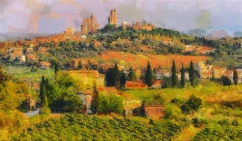 Tuscan Landscape Painting at PaintingValley.com | Explore collection of ...