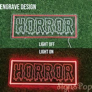 HORROR Movie Neon Sign Gothic Decor Movie Room Display Gift For Horror