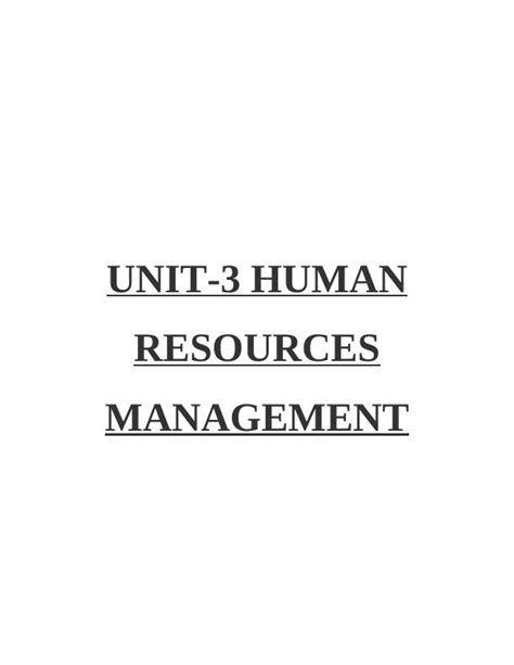 Unit 3 Human Resource Management