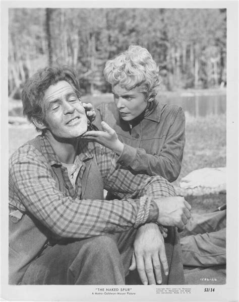 Robert Ryan And Janet Leigh Pictured On The Set Of The Naked Spur Directed By Anthony Mann