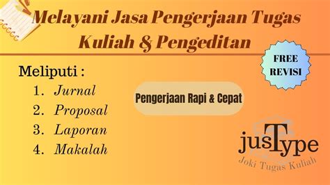 Jasa Pengerjaan Tugas Kuliah Pengeditan