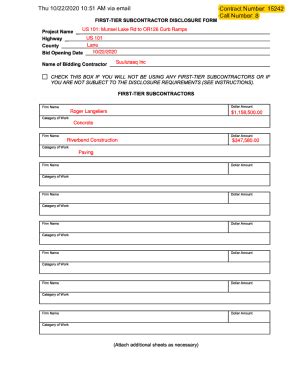 Fillable Online Subcontractor Forms Pdf Fax Email Print Pdffiller