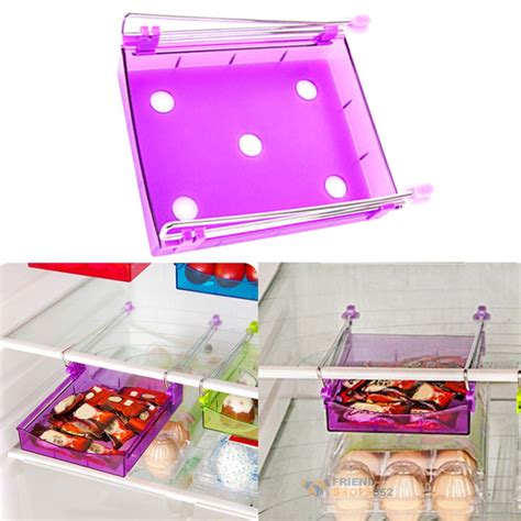 Slide Kitchen Fridge Freezer Space Saver Organizer Storage Rack Shelf