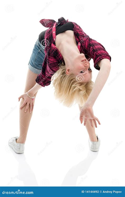 Beautiful Teenage Girl in Odd Fashion Pose Stock Photo - Image of ...