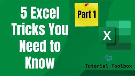 Excel Tricks You Need To Know Part One Youtube