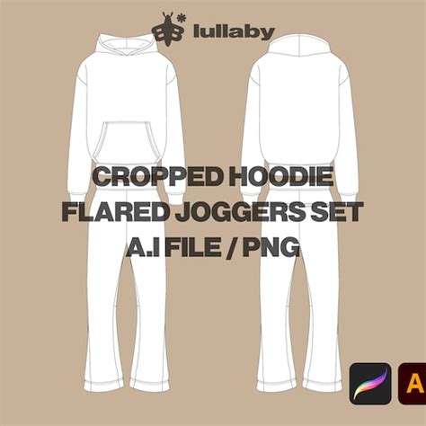 Streetwear Oversize Hoodie Flared Joggers Vector Mockup Etsy