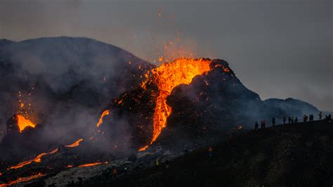 Grindav K Iceland March Th An Active Volcanic Crater Good