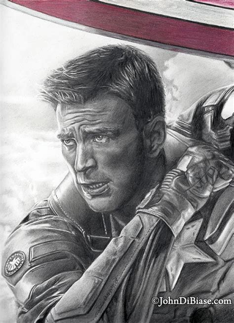 Drawing of Captain America (Chris Evans) from Captain America: The ...