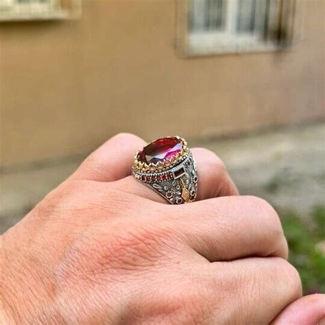 Turkish Handmade 925 Sterling Silver Jewelry Tourmaline Mens Ring All Sizes Ebay