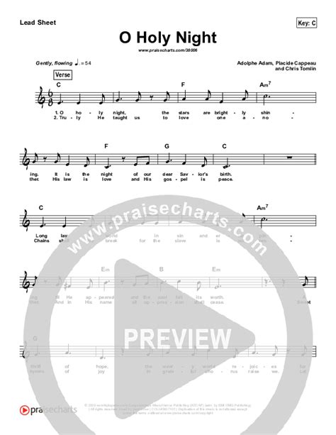 O Holy Night Simplified Sheet Music Pdf Chris Tomlin Praisecharts