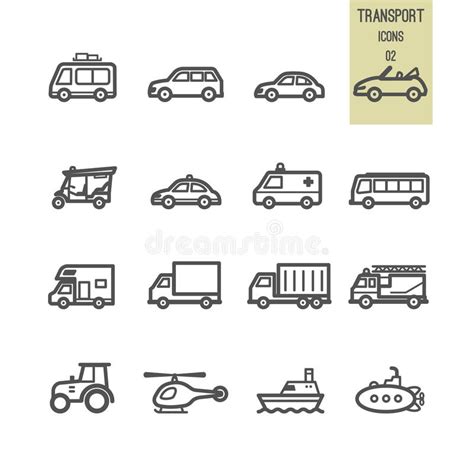 Trasporti L Insieme Dell Icona Illustrazione Di Stock Illustrazione