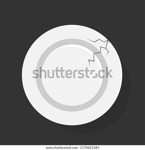 Vector Illustration Broken Plate Isolated Empty Stock Vector Royalty Free 1174621585