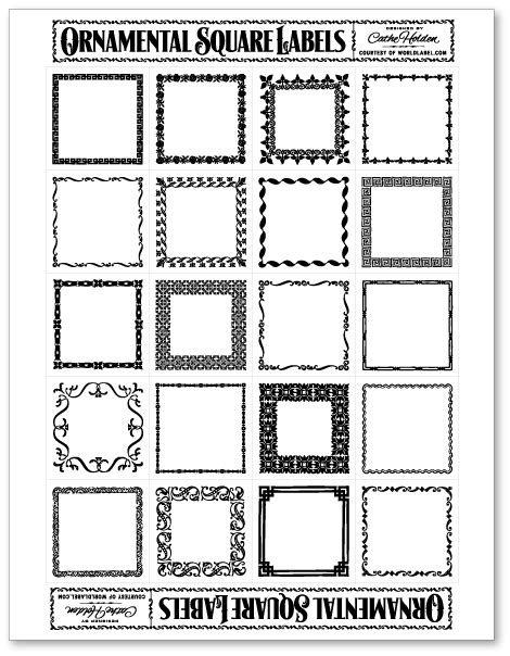 Ornamental Square Labels by Cathe Holden | Worldlabel Blog