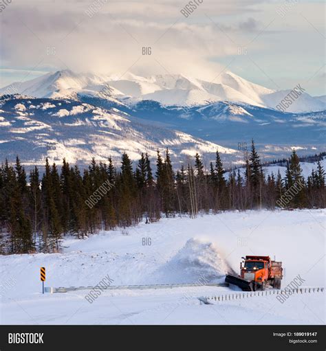 Snowplow Clearing Road Image And Photo Free Trial Bigstock