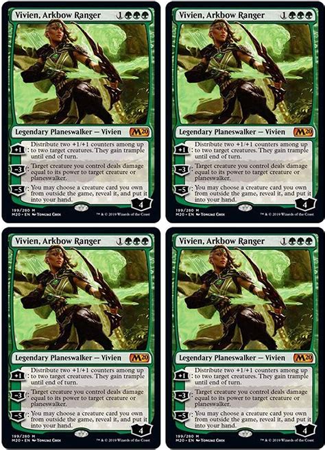 Magic The Gathering Vivien Arkbow Ranger Core Set 2020 X4 Card Lot Playset 199 280