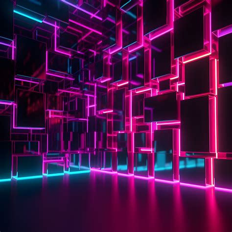 Neon background Wallpaper 4K, Cubes, Modern, Glowing, 5K